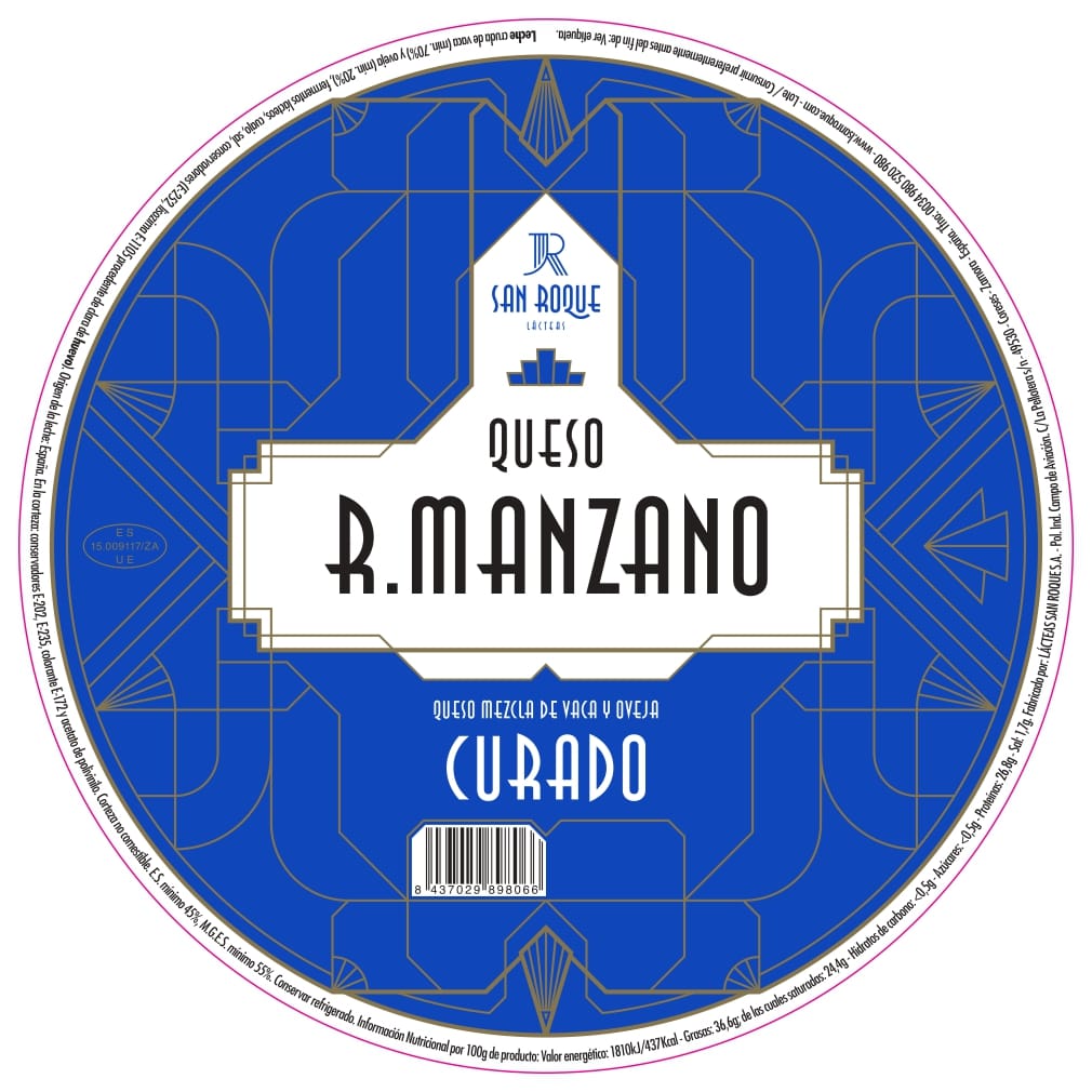etiqueta queso mezcla curado R.Manzano