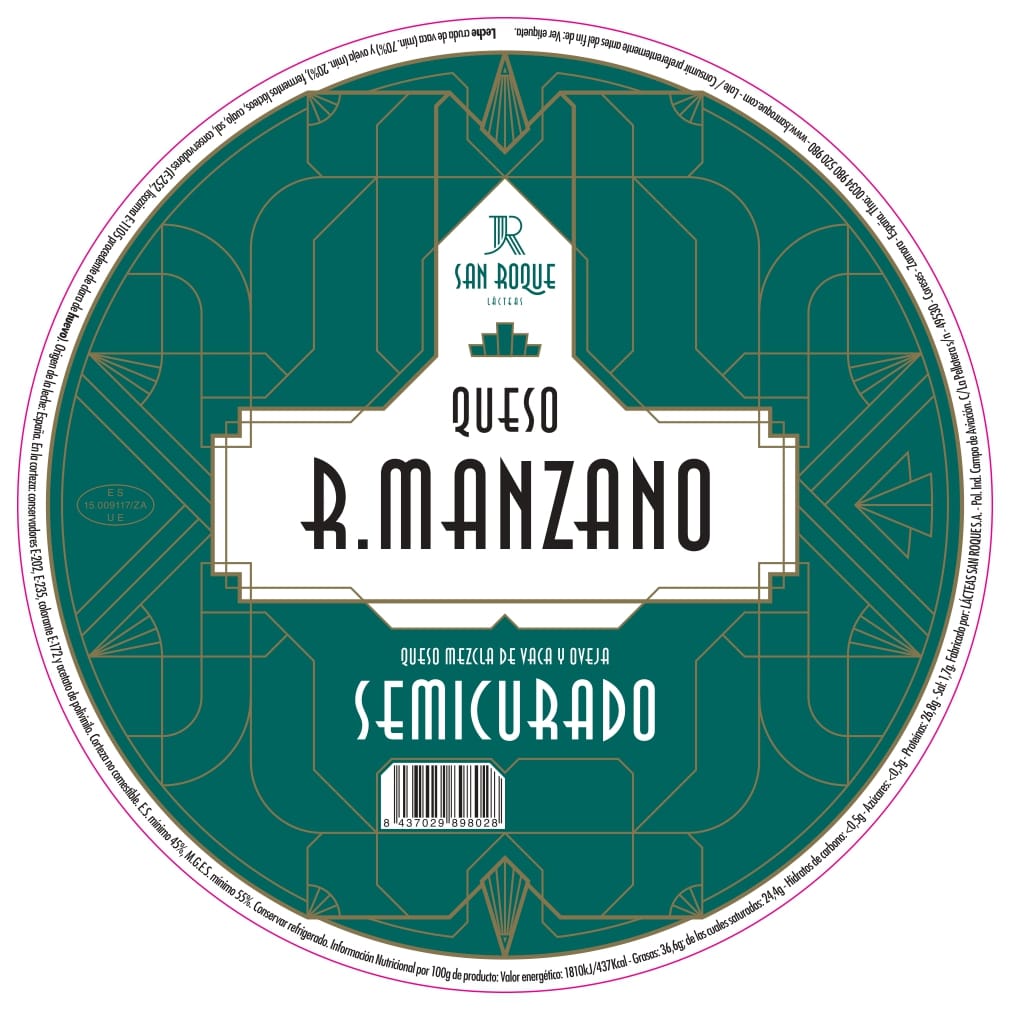 etiqueta queso mezcla semicurado R.Manzano