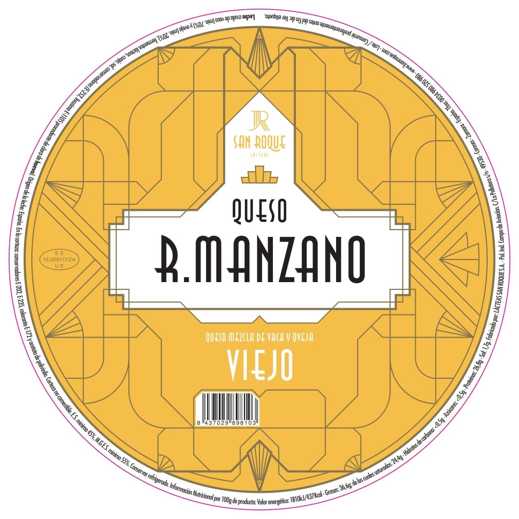 etiqueta queso mezcla viejo R.Manzano